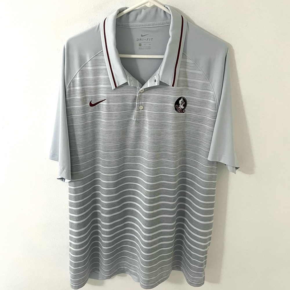 Nike Dri-Fit Florida State Seminoles FSU Striped Performance Polo, Size: 3XL